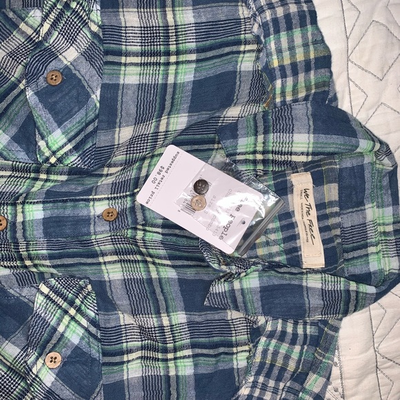Free people first bloom tie front plaid shirt -SM - Picture 16 of 16